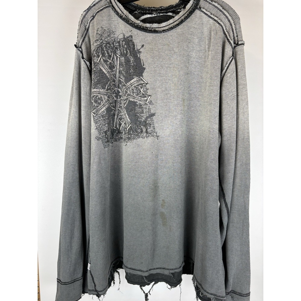 Men's Affliction Graphic T-Shirt Y2K Gothic Style Reversable 2xl